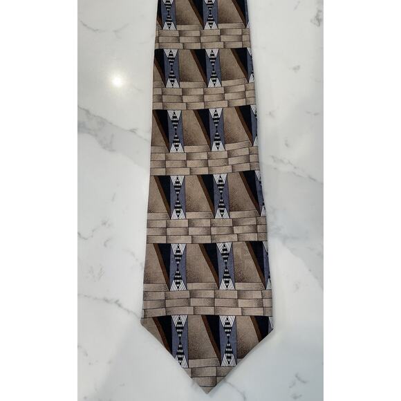 Vintage Alexander Lloyd XL Abstract Geometric Y2K Silk Tie 63.5 x 4 USA Made - Picture 2 of 4